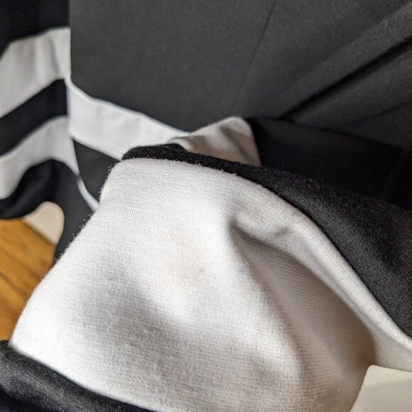 Liz Claiborne Black White Striped A Line Sleeveless Dress Size 16 Classic Career - Picture 7 of 11